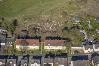 Aerial view, construction site meadow area between Sedanstrasse, Saarbrücker Strasse and
