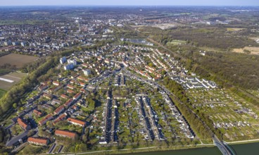 Aerial view, residential area, local view, district Osterfeld, miners' housing estate Am Kanal,