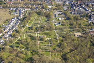 Aerial view, cemetery south cemetery, Lünen, Ruhr area, North Rhine-Westphalia, Germany, DE,