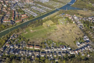 Aerial view, construction site meadow area between Sedanstrasse, Saarbrücker Strasse and