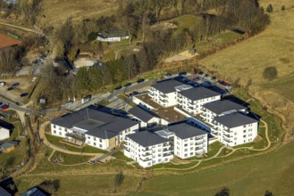 Aerial view, WohnGut Saalhausen Seniorenzentrum, Saalhausen, Lennestadt, Sauerland, North