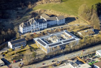 Aerial view, St. Franziskus retirement home and former retirement home, Trockenbrück, Lennestadt,