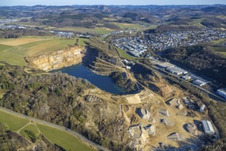Aerial photo, Grevenbrück quarry, Sporke, Lennestadt, Sauerland, North Rhine-Westphalia, Germany,