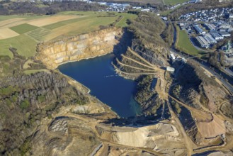 Aerial photo, Grevenbrück quarry, Sporke, Lennestadt, Sauerland, North Rhine-Westphalia, Germany,