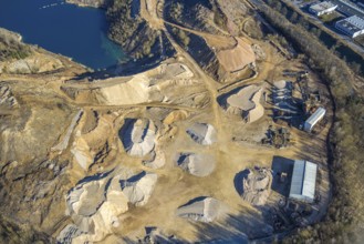Aerial photo, Grevenbrück quarry, Sporke, Lennestadt, Sauerland, North Rhine-Westphalia, Germany,