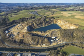 Aerial photo, Grevenbrück quarry, Sporke, Lennestadt, Sauerland, North Rhine-Westphalia, Germany,