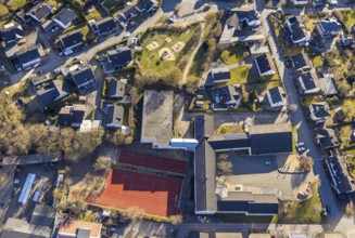 Aerial photo, Lessing Realschule Grevenbrück with sports field and playground, Grevenbrück,