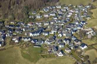 Aerial view, local view Oberelspe residential area, Halberbracht, Lennestadt, Sauerland, North