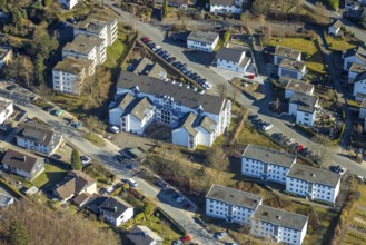 Aerial view, Richard-Winkel-Seniorenzentrum Maumke, Bonzel, residential area high-rise buildings