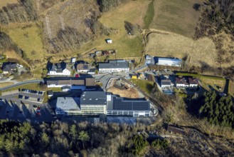 Aerial view, Burgweg industrial estate with Bals Elektrotechnik GmbH electrical appliance supplier,