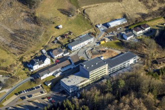 Aerial view, Burgweg industrial estate with Bals Elektrotechnik GmbH electrical appliance supplier,