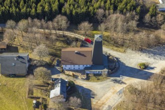 Aerial photo, Rhein-Weser-Turm, restaurant and mountain inn with observation tower, Oberhundem,