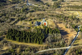 Aerial view, Panorama Park Sauerland, amusement park with attractions, Rinsecke, Kirchhundem,