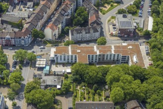 Aerial view, Belia Seniorenresidenz und Hochbunker Baumstraße, Herne-Mitte, Herne, Ruhr area, North