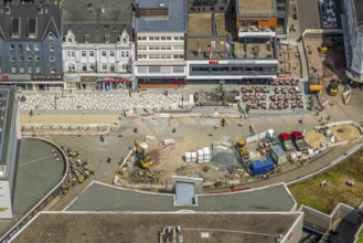 Aerial view, Robert-Brauner-Platz with Stadt Forum Herne, pedestrian zone Bahnhofstraße with