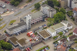 Aerial view, Herne City Fire Brigade Association e.V. with fire brigade defence tower, family