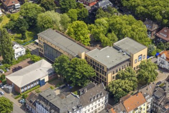 Aerial view, Haranni-Gymnasium and residential area Viktor-Reuter Straße corner