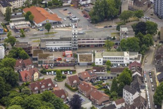 Aerial view, Herne City Fire Brigade Association e.V. with fire brigade defence tower, family