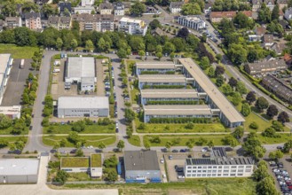 Aerial view, commercial area, Dassault Systems, Robert-Bosch-Sraße,