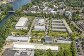 Aerial view, commercial area, Dassault Systems, Robert-Bosch-Sraße,