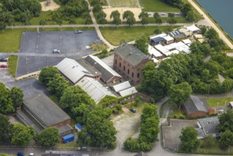 Aerial view, area former colliery Unser Fritz, artist colliery Unser Fritz 2/3, shaft 3,