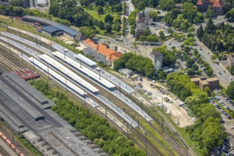 Aerial view, HER Wanne-Eickel Hbf main station, Wanne, Herne, Ruhr area, North Rhine-Westphalia,