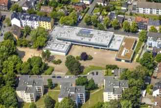 Aerial photo, Claudiusschule Grundschule, Wanne, Herne, Ruhr area, North Rhine-Westphalia, Germany,