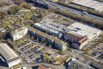 Aerial view, Bathey industrial estate, Adler Pelzer Holding GmbH, Bathey industrial estate, Boele,