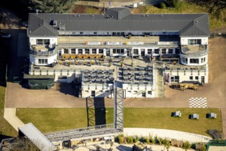 Aerial view, Strandhaus Salitos Beach Hengsteysee Beach Club on the southern shore of Hengstey,