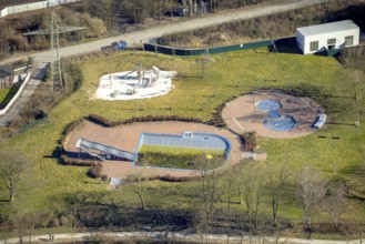 Aerial view, Strandhaus Salitos Beach Hengsteysee Beach Club on the southern shore of Hengstey,