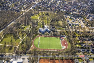 Aerial photo, SEG Herne construction site with new building Schäferstraße Am Stadtgarten,