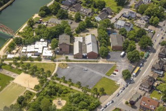 Aerial view, cultural park Unser Fritz, area former colliery Unser Fritz, artist colliery Unser