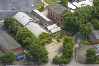 Aerial view, area former colliery Unser Fritz, artist colliery Unser Fritz 2/3, shaft 3, Unser