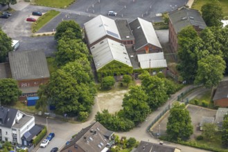 Aerial view, area former colliery Unser Fritz, artist colliery Unser Fritz 2/3, shaft 3, Unser