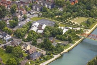Aerial view, cultural park Unser Fritz, area former colliery Unser Fritz, artist colliery Unser