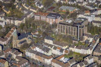 Aerial view, St.-Josefs-Hospital Hospital and Altenhagen Secondary School, Altenhagen, Hagen, Ruhr