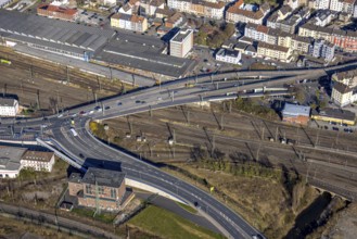 Aerial view, Eckeseyer Straße railway station bypass at the main station, Altenhagen, Hagen, Ruhr