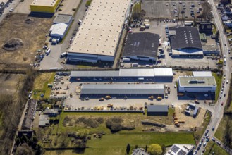 Aerial view, industrial estate Meesmannstraße, TBB Mobile Energy GmbH battery manufacturer, City of