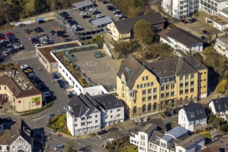 Aerial photo, Robert Bonnermann School, Aldi supermarket, Herdecke, Ruhr area, North