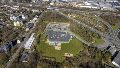 Aerial view, Wananas sports and leisure pool, Baukau-West, Herne, Ruhr area, North