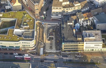Aerial view, construction site Westentor am City-Center, federal road 63 Westring, centre, Hamm,
