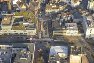Aerial view, construction site Westentor am City-Center, federal road 63 Westring, centre, Hamm,