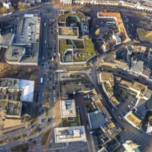 Aerial view, construction site Westentor am City-Center, federal road 63 Westring, centre, Hamm,