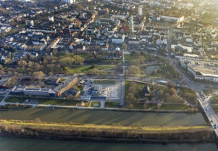 Aerial view, Hammonense grammar school and water sports centre, city centre with Nordring with