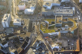 Aerial view, construction site Westentor at the City Centre, elevated bunker Neue Bahnhhofstraße,
