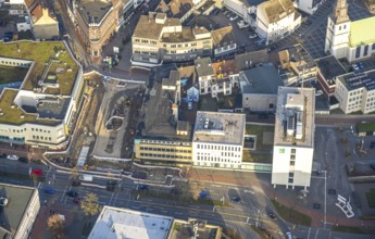 Aerial view, construction site Westentor am City-Center, federal road 63 Westring, centre, Hamm,