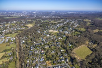 Aerial view, overview district Ahlenberg, residential area with fallow land at Ahlenbergweg,