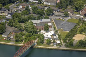 Aerial view, Steinmeister's beer garden - Oskar am Kanal im Kulturpark Unser Fritz, area former