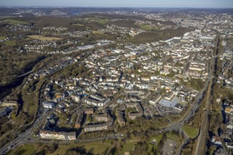 Aerial view, residential area, view of Haspe district, Hagen, Ruhr area, North Rhine-Westphalia,
