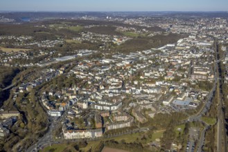 Aerial view, residential area, view of Haspe district, Hagen, Ruhr area, North Rhine-Westphalia,